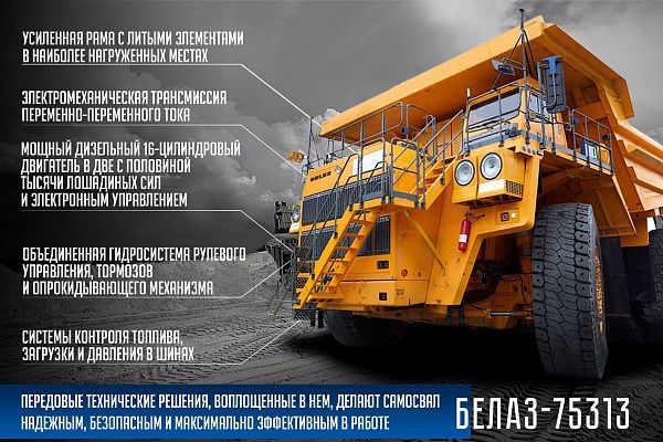 БЕЛАЗ-75313 грузоподъемностью 240 тонн пополнят парк горного транспорта Качканарского ГОКа (ЕВРАЗ)